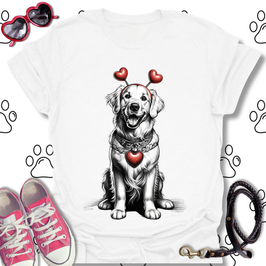 Golden Retriever Valentine's Day T-Shirt