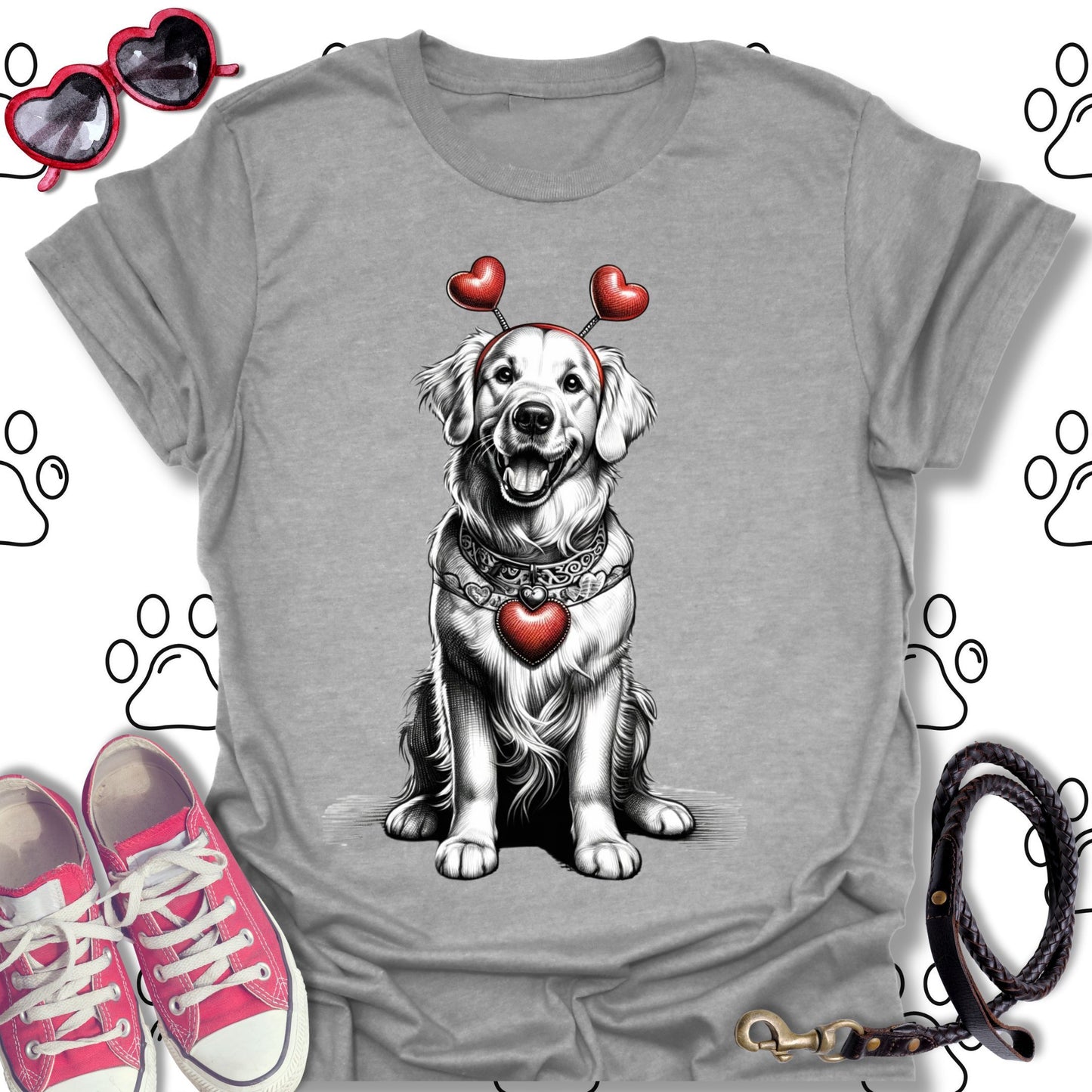 Golden Retriever Valentine's Day T-Shirt