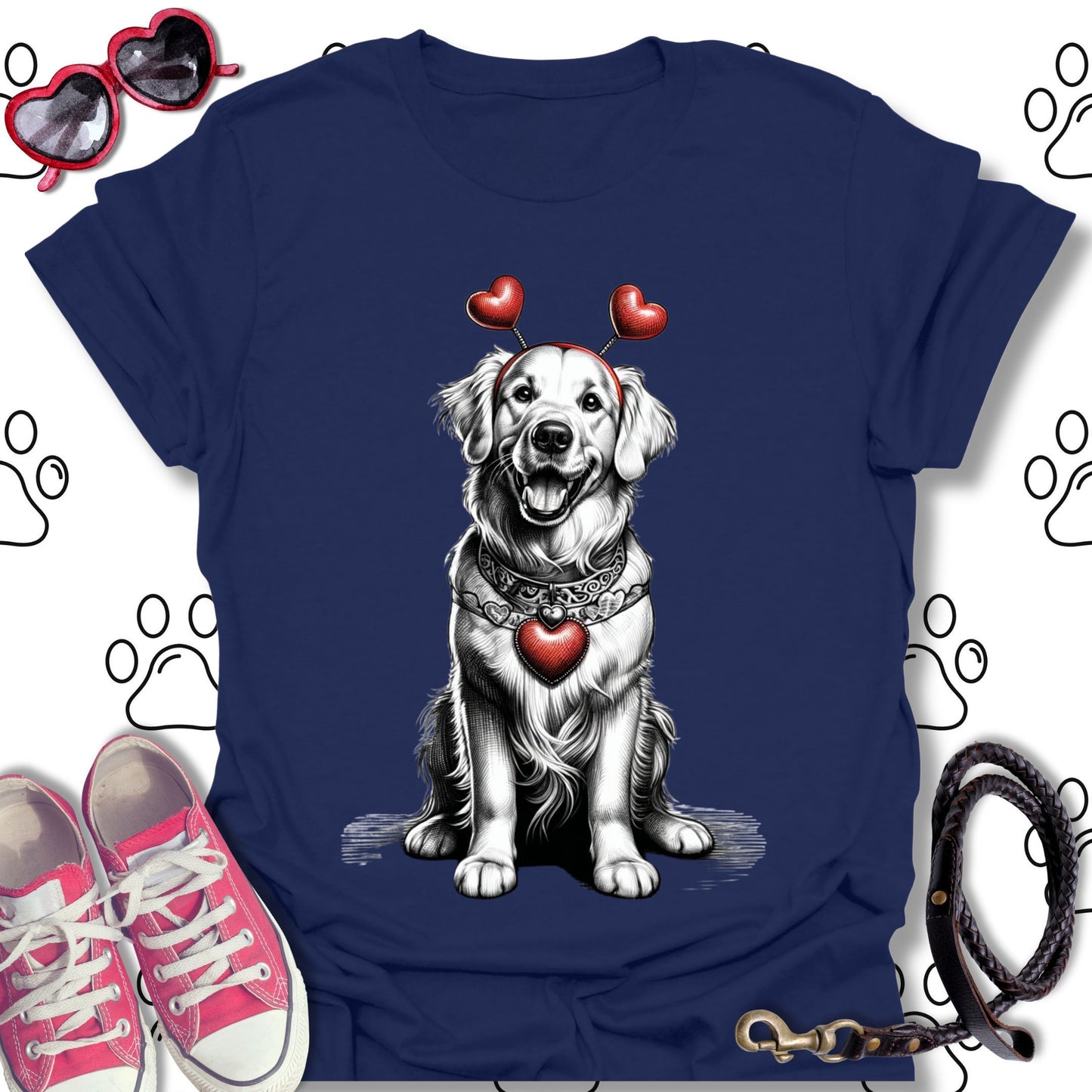 Golden Retriever Valentine's Day T-Shirt