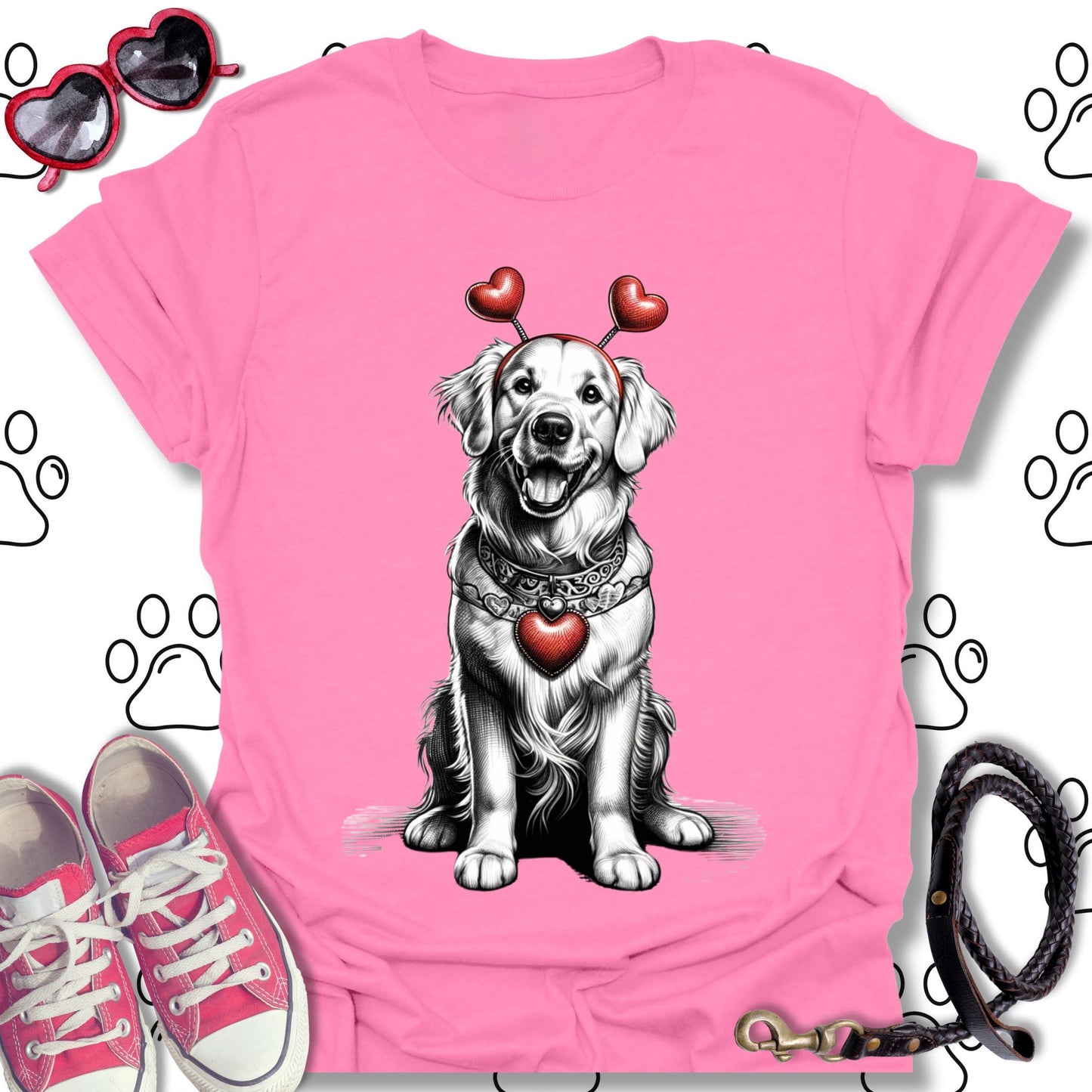 Golden Retriever Valentine's Day T-Shirt