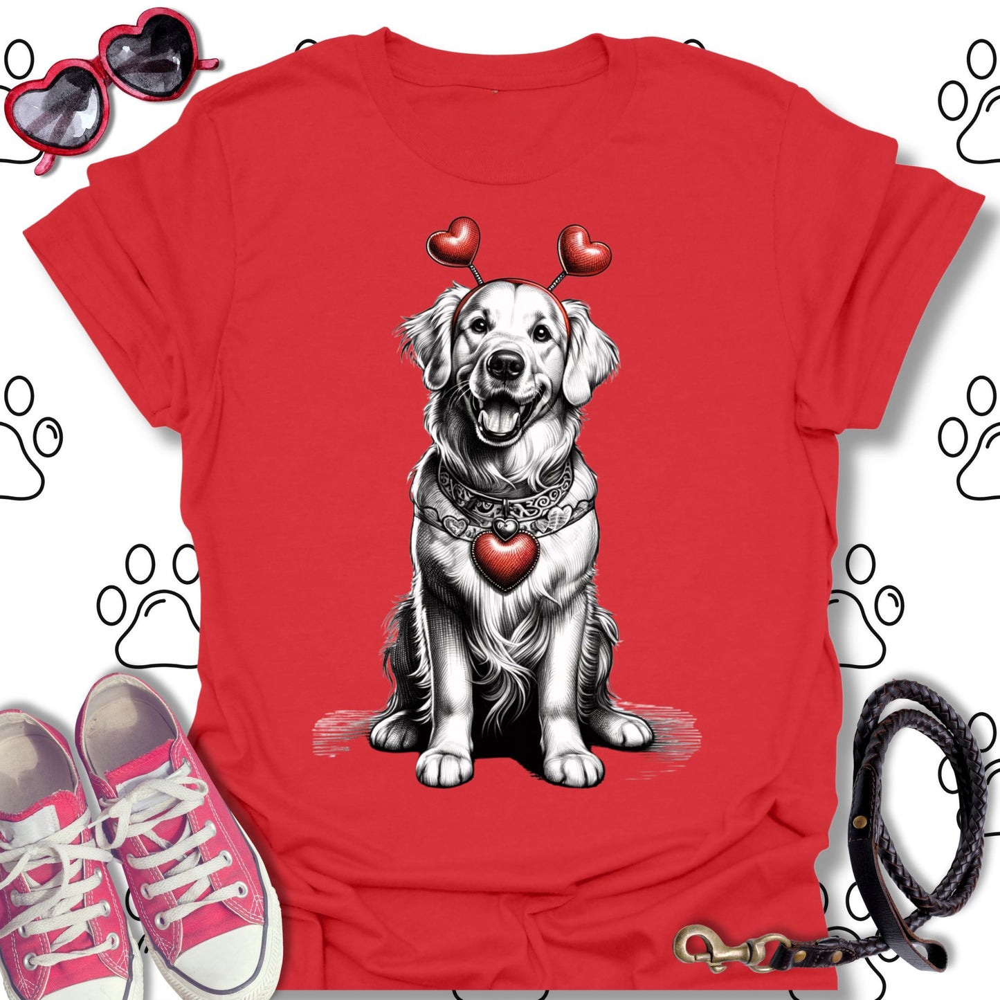 Golden Retriever Valentine's Day T-Shirt