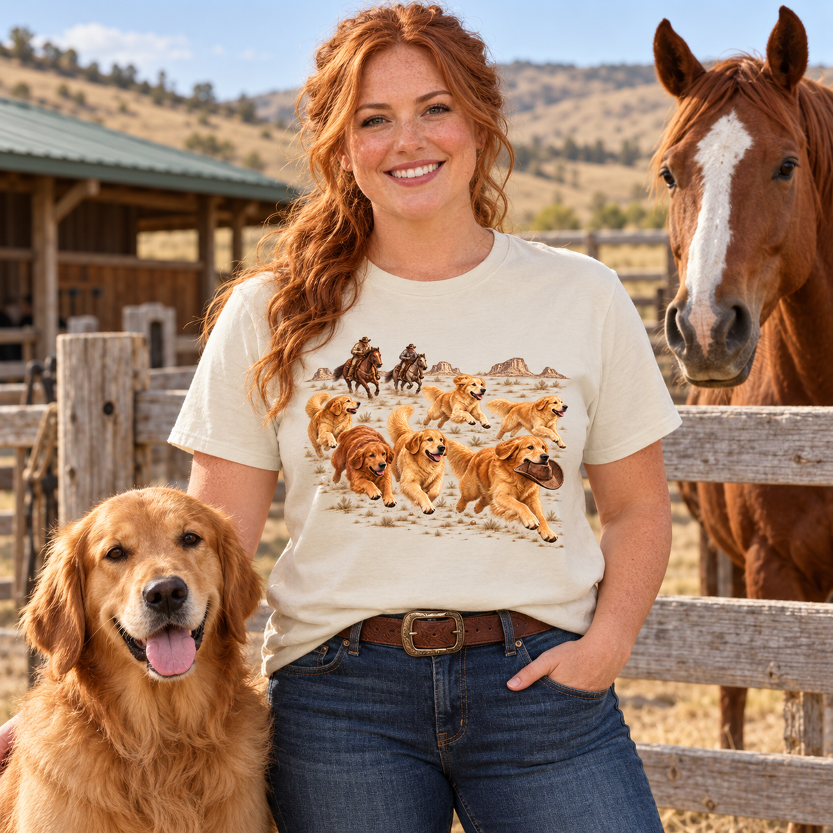 Golden Retriever Stampede T-Shirt