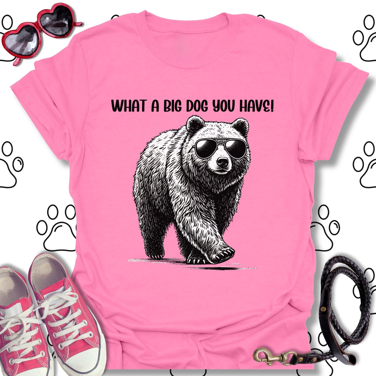 Bear with Sunglasses Big Dog T-Shirt