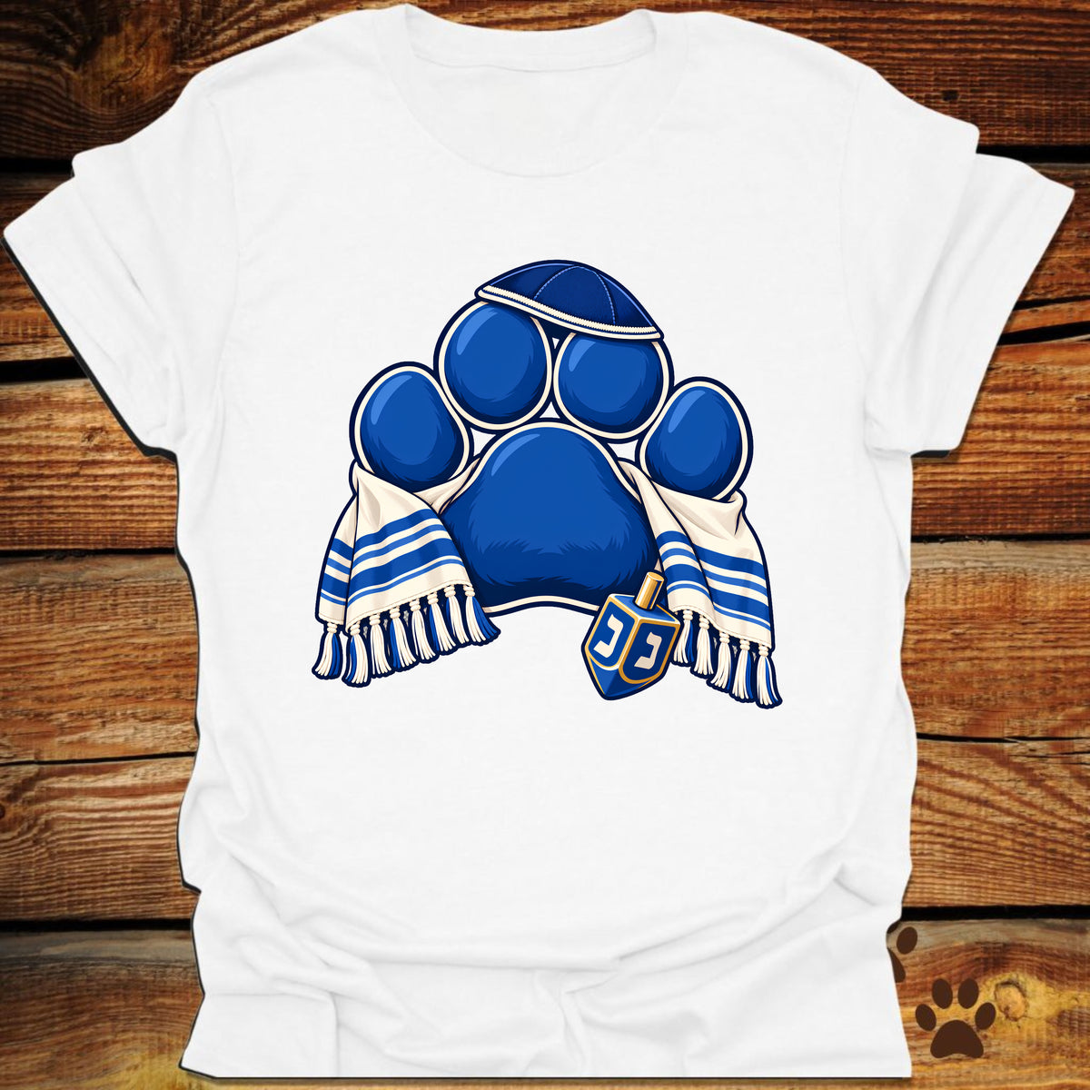Hanukkah Paw Print Dreidel T-Shirt