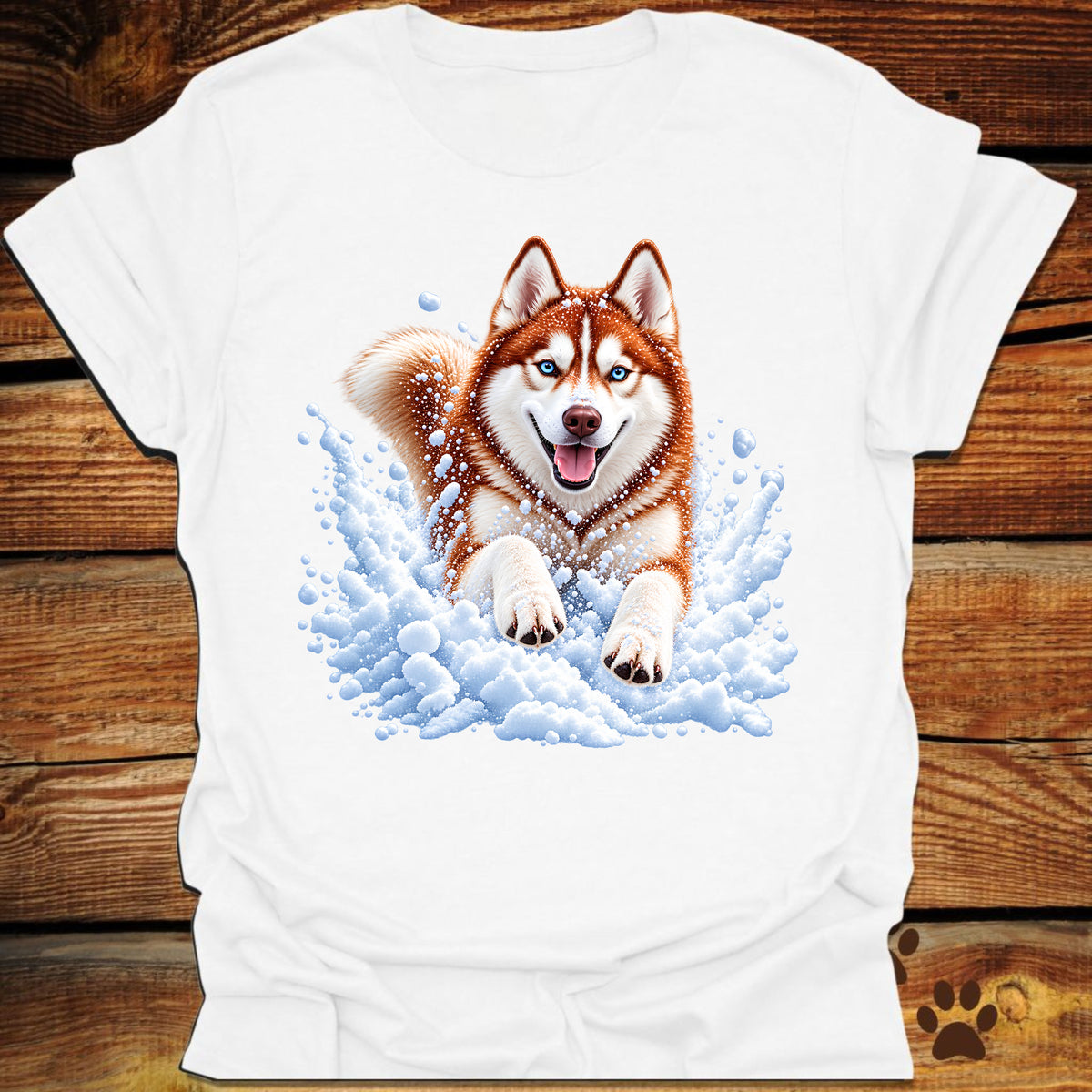 Red Husky Snow Day T-Shirt