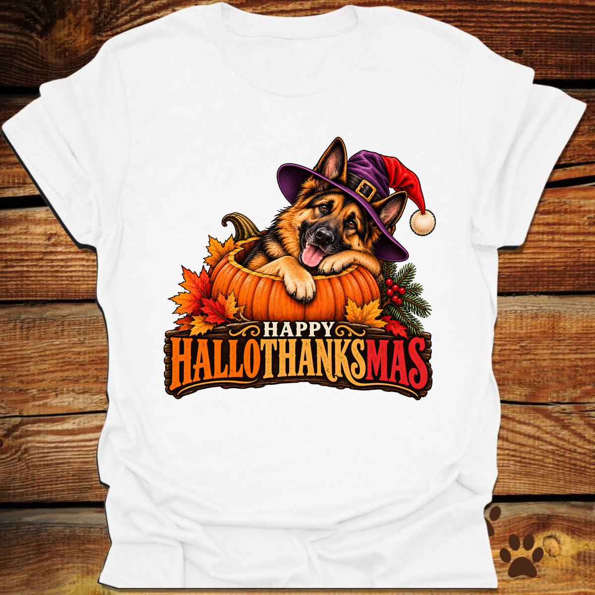 Happy Hallothanksmas German Shepherd T-Shirt