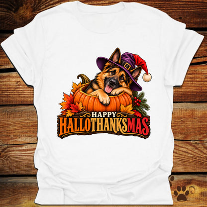 Happy Hallothanksmas German Shepherd T-Shirt