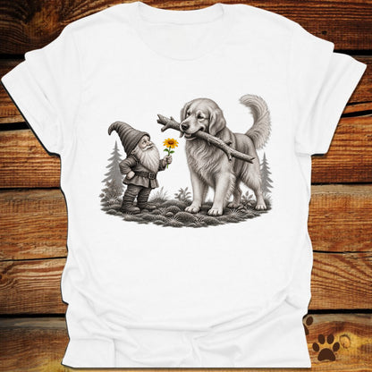 Gnome and Golden Retriever T-Shirt
