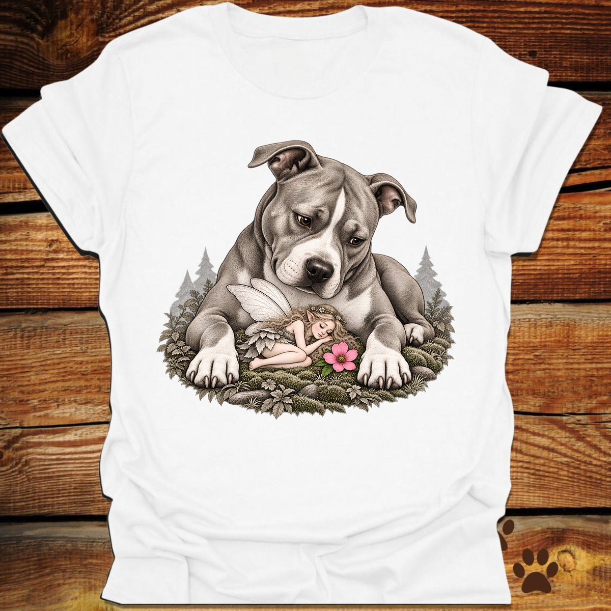 Pit Bull Whimsical Sleeping Fairy T-Shirt