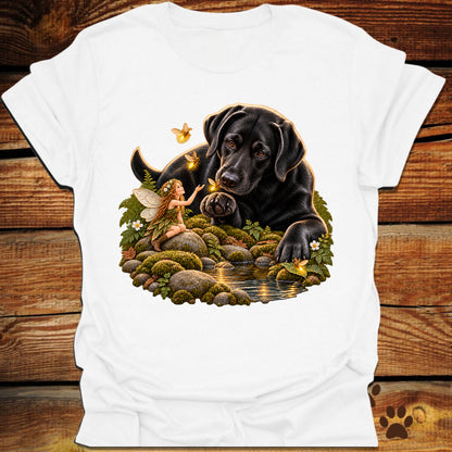 Black Lab and Fairy Fireflies T-Shirt