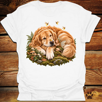 Golden Retriever and Fairy Fireflies T-Shirt