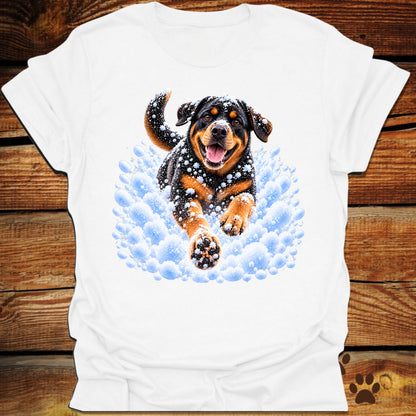 Rottweiler Snow Day T-Shirt - Front & Back Print