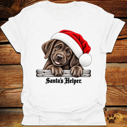 Santa’s Helper Chocolate Labrador T-Shirt