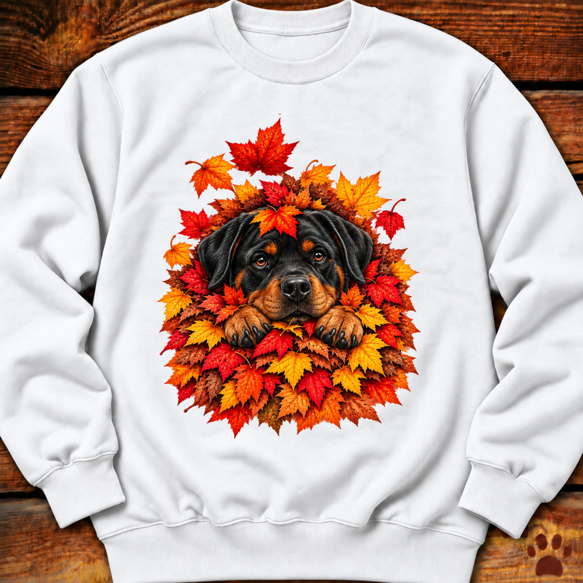Rottweiler Leaf Pile Sweatshirt