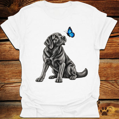 Black Labrador Retriever Butterfly T-Shirt