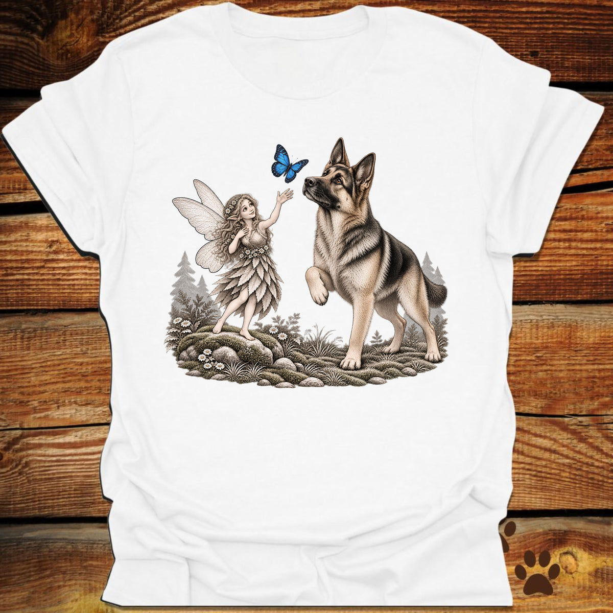 German Shepherd Whimsical Fairy T-Shirt