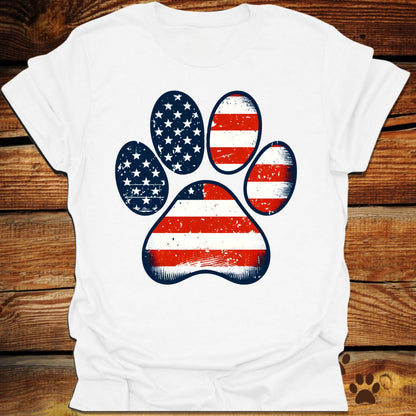 Patriotic Dog Paw T-Shirt