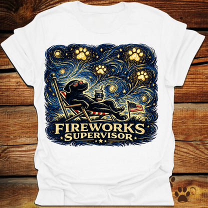 Starry Night Fireworks Supervisor T-Shirt