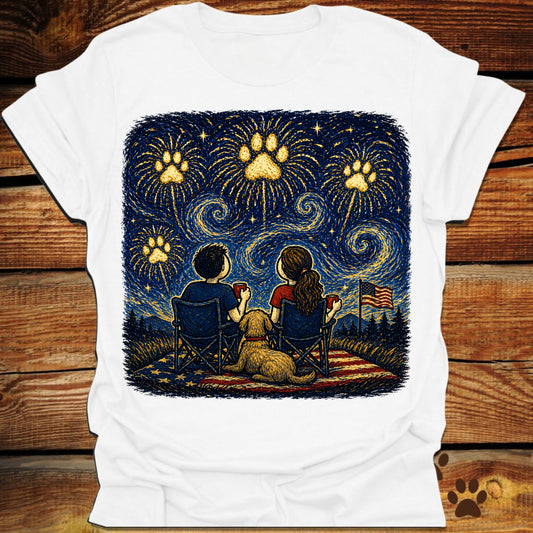 Starry Night Fireworks T-Shirt