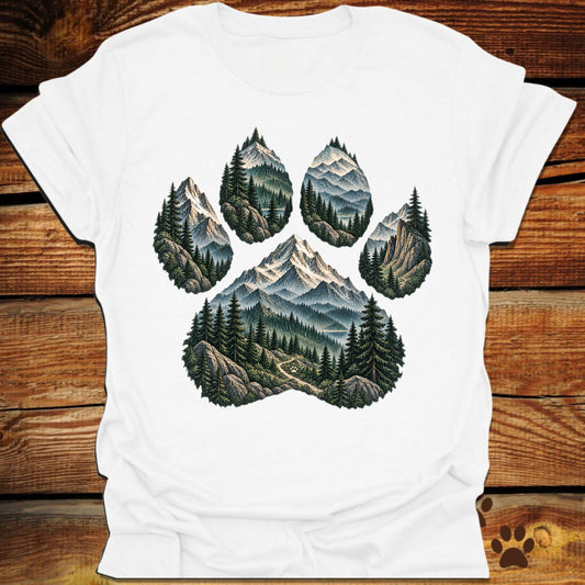 Mountain Landscape Paw Print T-Shirt