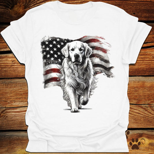 Golden Retriever American Flag Shirt