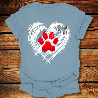 Heart & Paw Print Dog Lover T-Shirt