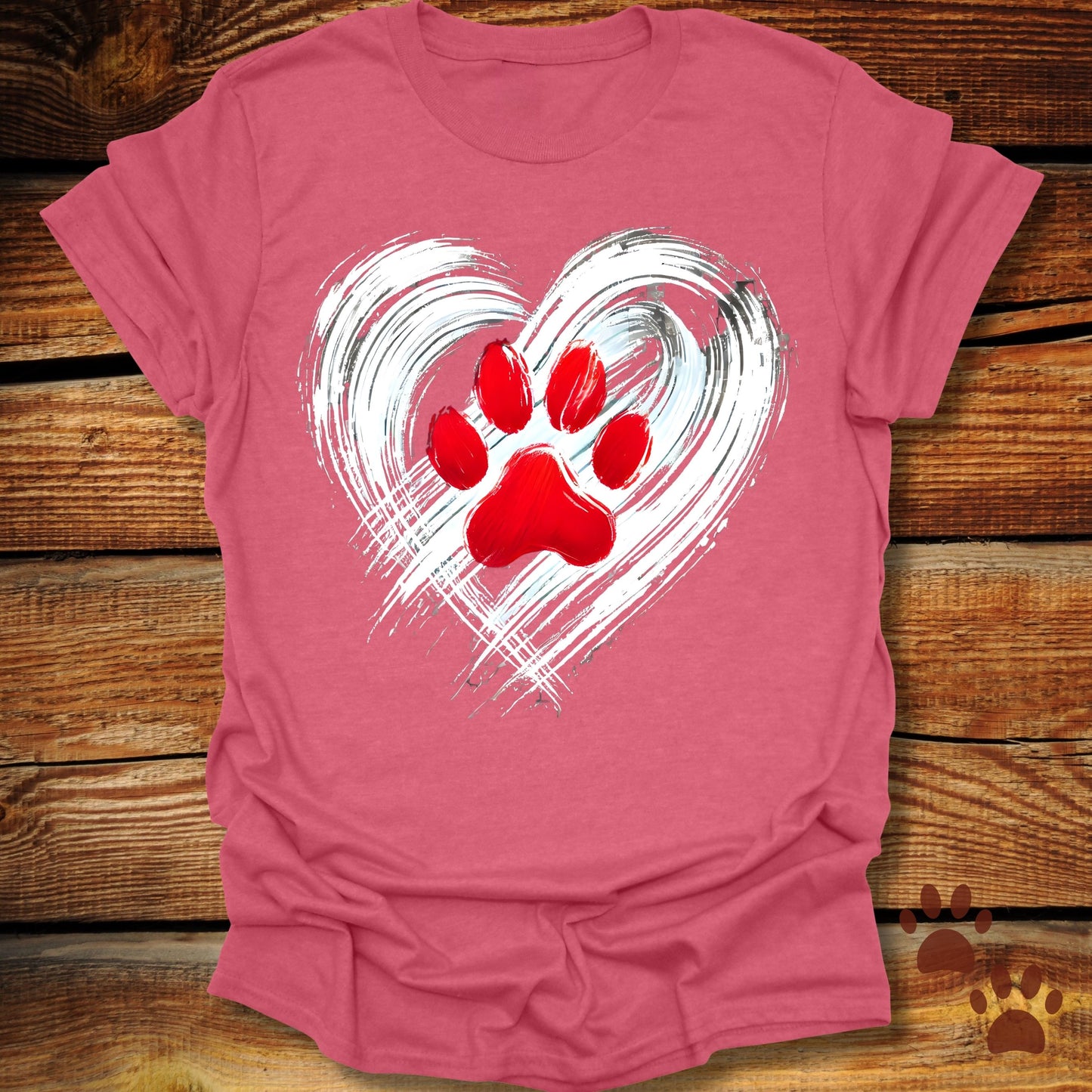 Heart & Paw Print Dog Lover T-Shirt