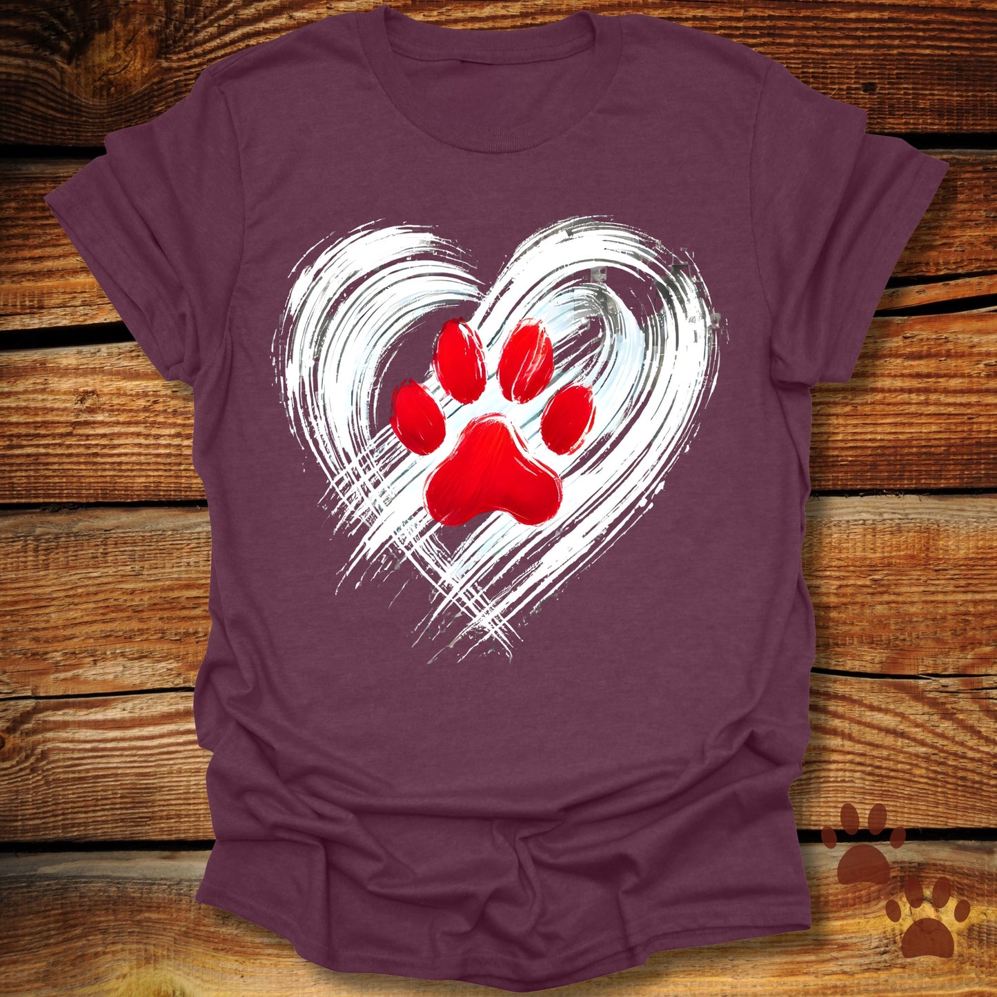 Heart & Paw Print Dog Lover T-Shirt