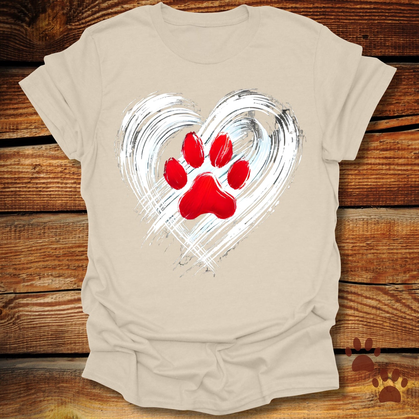 Heart & Paw Print Dog Lover T-Shirt