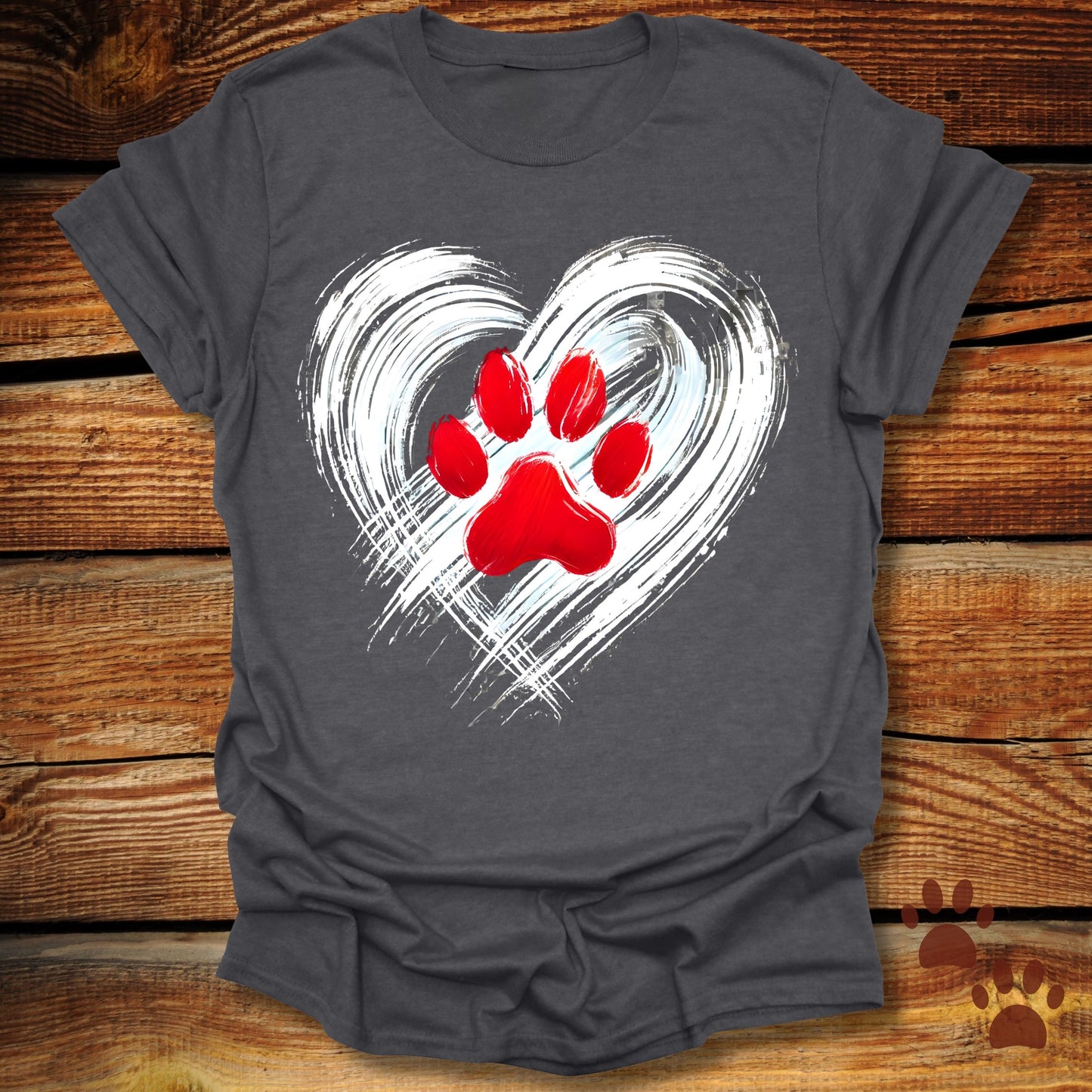 Heart & Paw Print Dog Lover T-Shirt