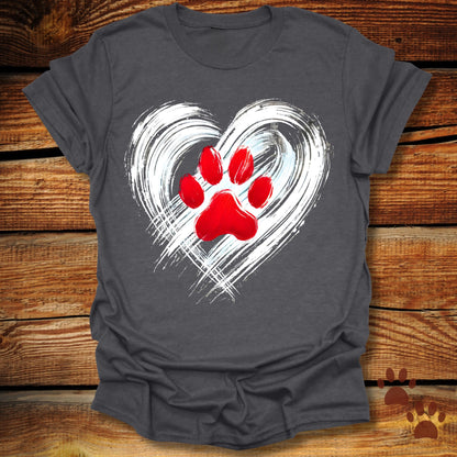 Heart & Paw Print Dog Lover T-Shirt